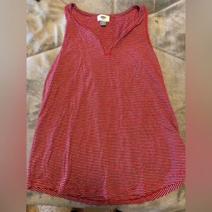 Old navy red striped tank size small